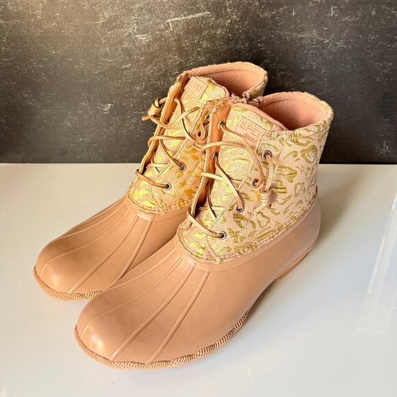 Shoes - Sperry Saltwater Leo Jacquard Rose Women’s Duck Boots Size 12 Wet Weather